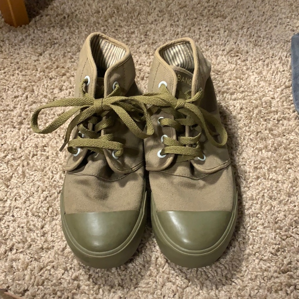 Women’s green BANGS high tops.